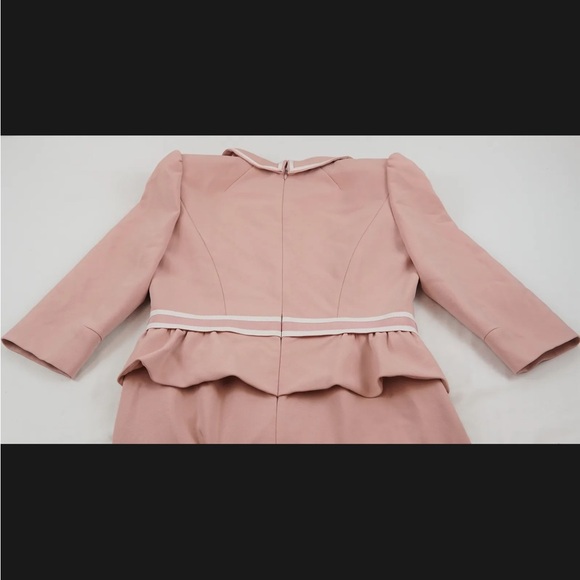 Jenny Packham Pink Greta Peplum Waist Midi Dress With Crystal -UK Size 14,US 10 - Picture 4 of 6